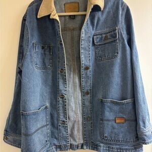 Lauren Ralph Lauren Blue Jean Jacket with Tan Accents